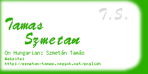 tamas szmetan business card